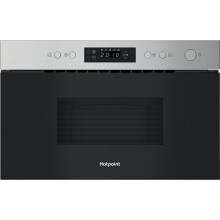 Hotpoint HPM K12C XUK 22 Litre 38cm High, Built In Small Microwave With Grill - Stainless Steel