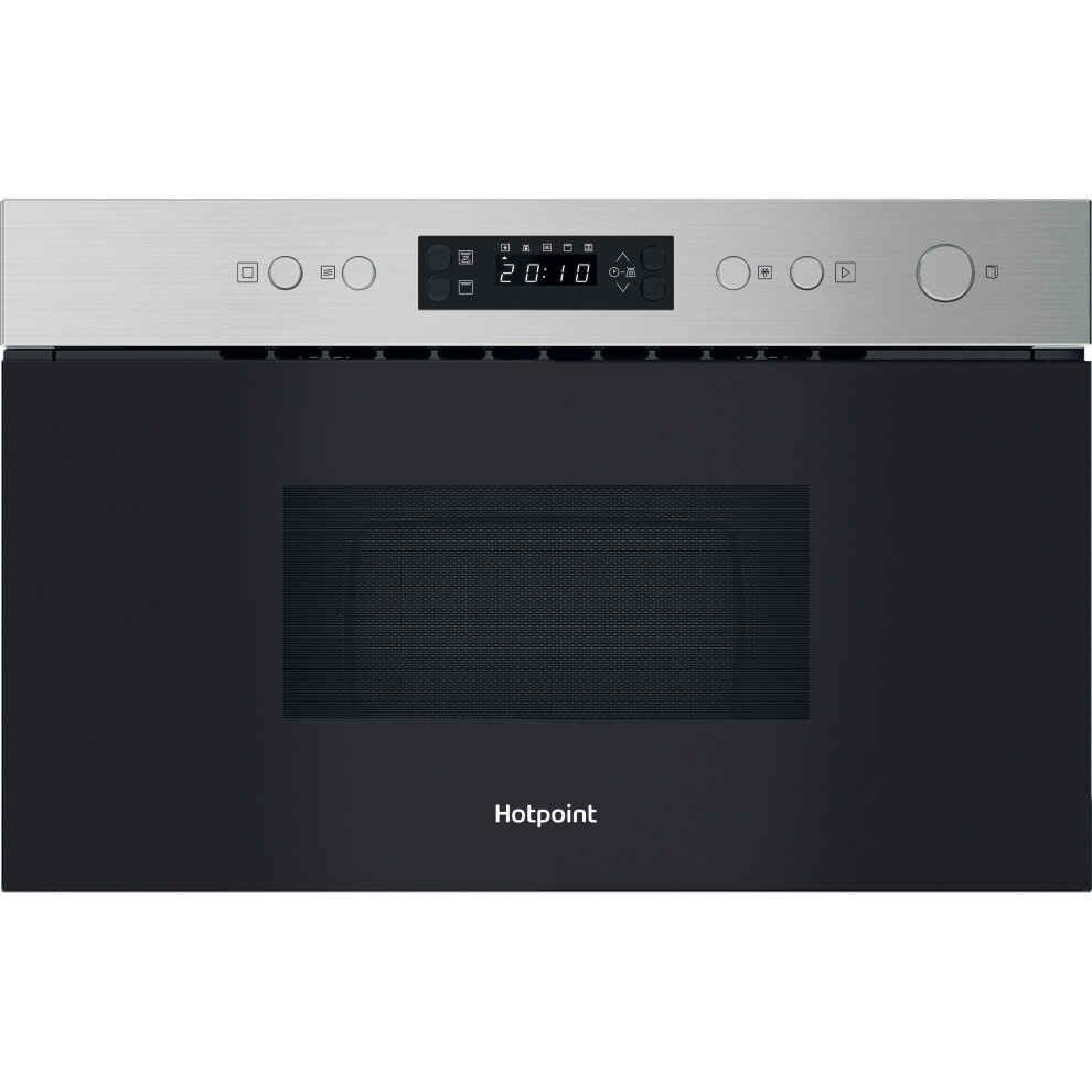 Hotpoint Hpm K12c Xuk 22 Litre 38Cm High, Built In Small Microwave With Grill - Stainless Steel