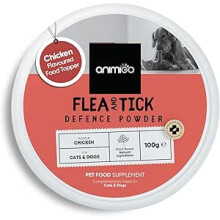 animigo Flea Powder For Cats & Dogs 100g - Natural Chicken Flavor with Vitamins & Garlic