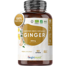 Organic Ginger Supplement High Strength 1300mg - Soil Association Certified - 120 Vegan Capsules