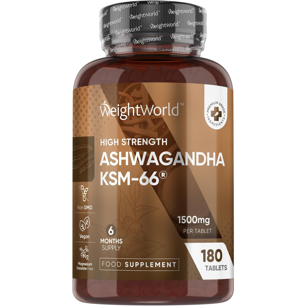 Weightworld Ashwagandha Ksm-66 1500Mg - 180 Vegan Tablets - 6 Month Supply - High Strength
