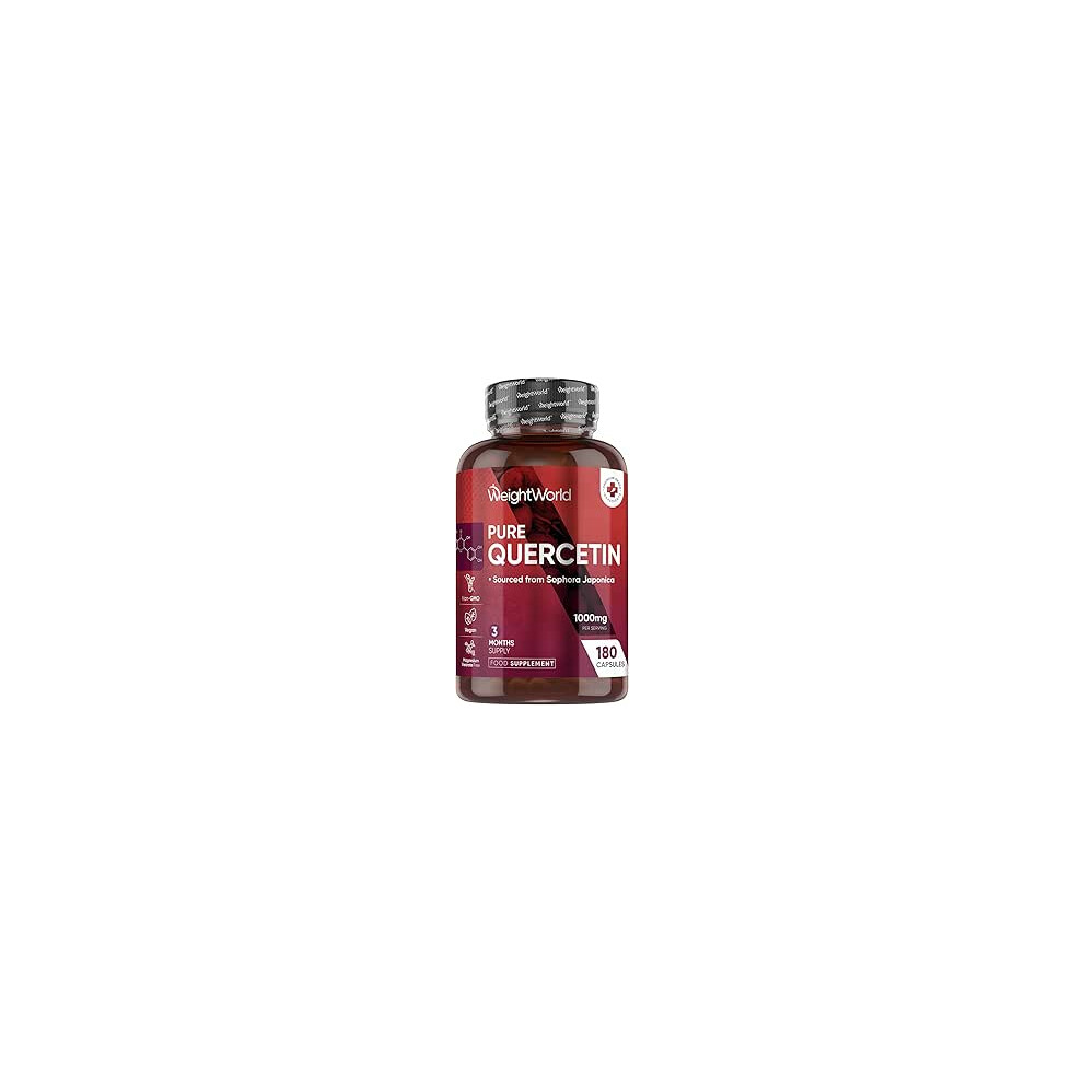 Weightworld Pure Quercetin 1000Mg - 180 Vegan Capsules - High Strength - 2 Per Serving