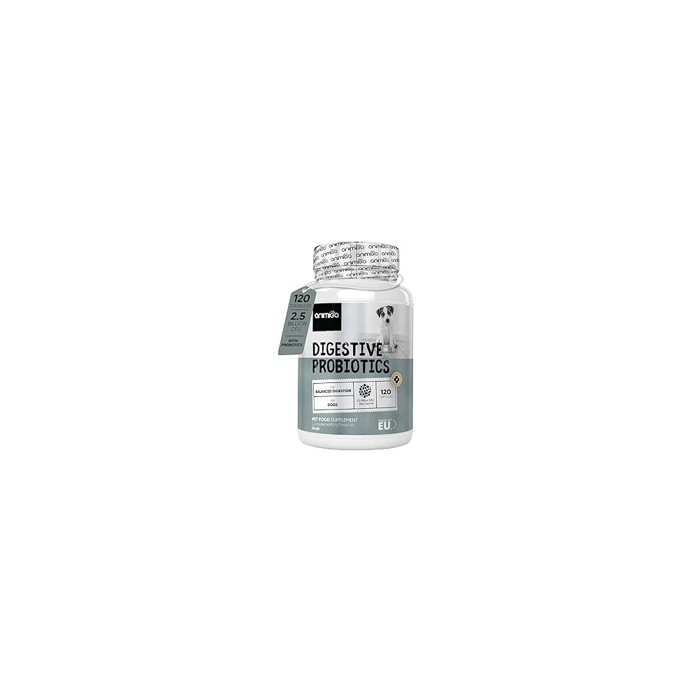 Animigo Probiotics For Dogs With Prebiotics & Digestive Enzymes - 120 Split & Pour Capsules For Gut Health