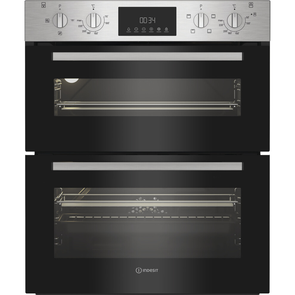 Indesit Built Under Electric Double Oven - Stainless Steel - A/A Rated