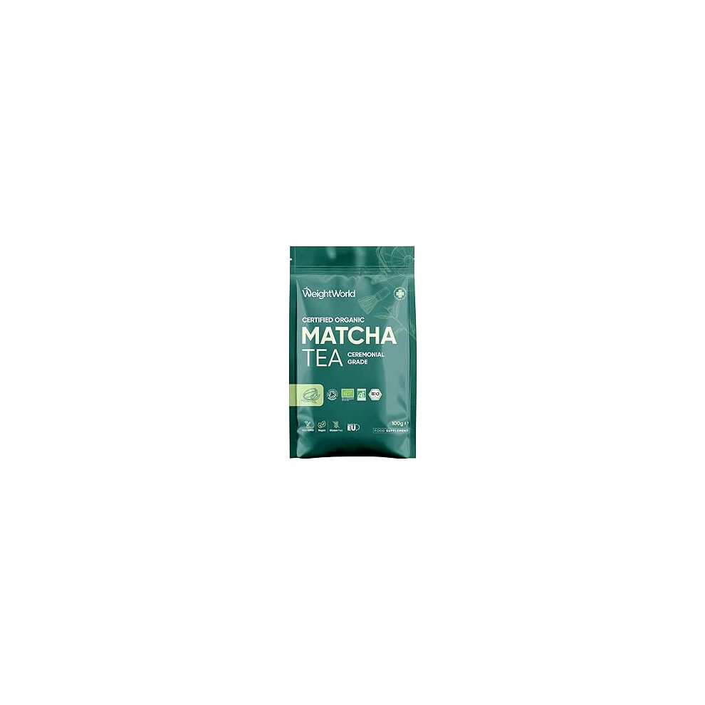 Weightworld Ceremonial Grade Matcha Tea Powder - 100G Organic, Soil Association Certified Green