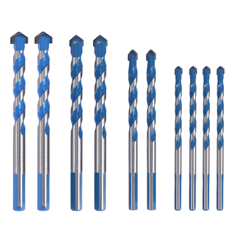 Photos - Bits / Sockets 10Pcs Tungsten Carbide Masonry Drill Bit Set for Metal Steel Porcelain Ceramic Tile Concrete Brick Plastic Wood (6 8 10 12mm