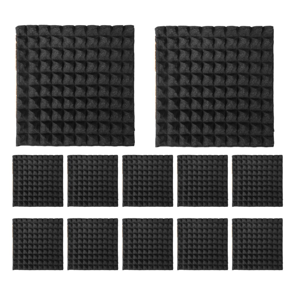 12 Pack Self-Adhesive Sound Proof Foam Panels 2X12x12inch Acoustic With High Density,Pyramid Design 4851815539300