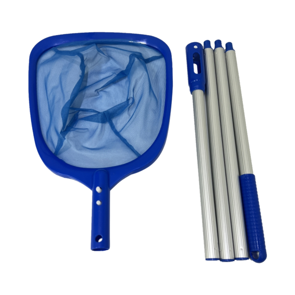 Pool Supply Swimming Leaf Skimmer Net 4 Aluminum Pole Sections Mesh Netting Bag Basket for Fast Cleaning Spas Ponds