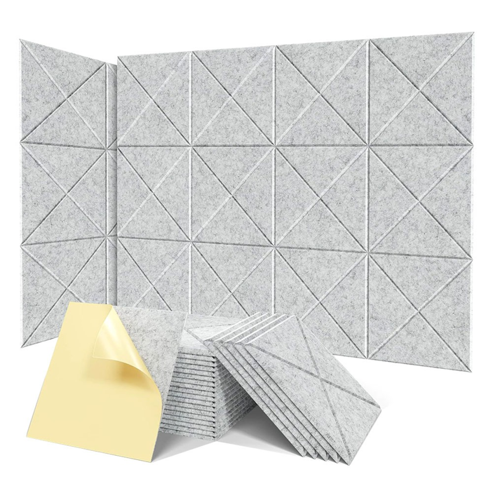 12Pack Acoustic Panels With Self-Adhesive, 12X12x0.4inch Sound Proof Foam Panels, Absorbing Tile For Walls Gray 4853346361184