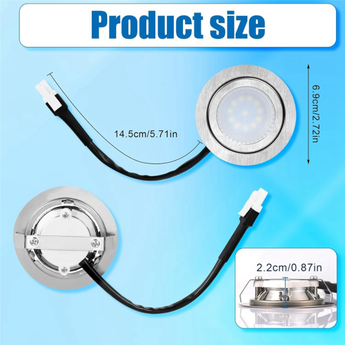 2pcs Range Hood Light Bulbs, Stainless Steel LED Replacement Recessed Kitchen 2