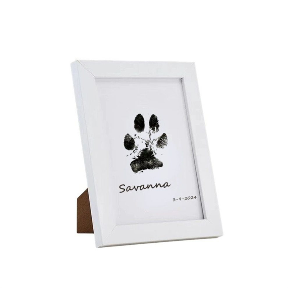 New Pet Handprint & Footprint Kit For Dog Paws Print Pad Kit, Clean Touch Ink Pets With Frame Exogio