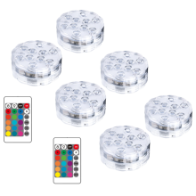 6PCS LED RGB Submersible Light 16 Colors Underwater Lamp for Ponds Decoration Parties Vase Bases Spas Aquariums