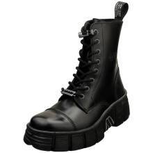 New Rock M-wall126n-c1 Unisex Ankle Boots in Black - 3 UK