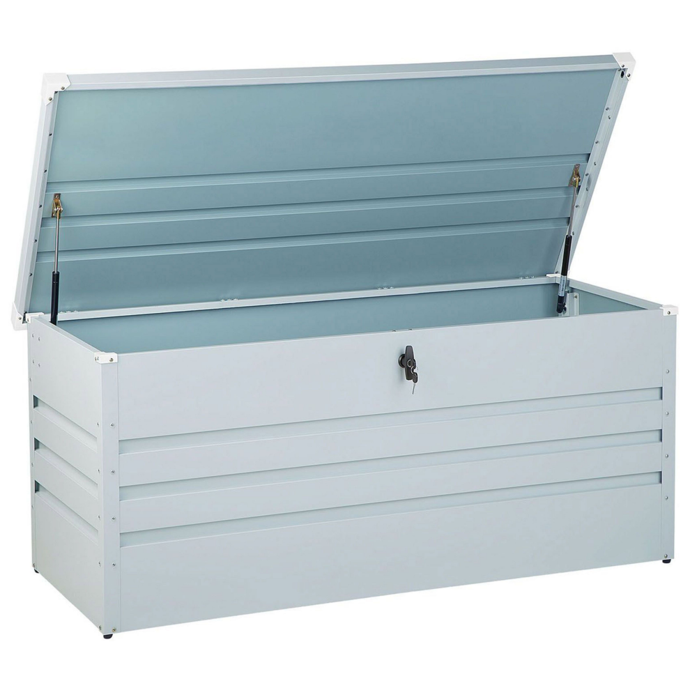 Storage Box CEBROSA Metal 132 cm 62 cm Light Grey