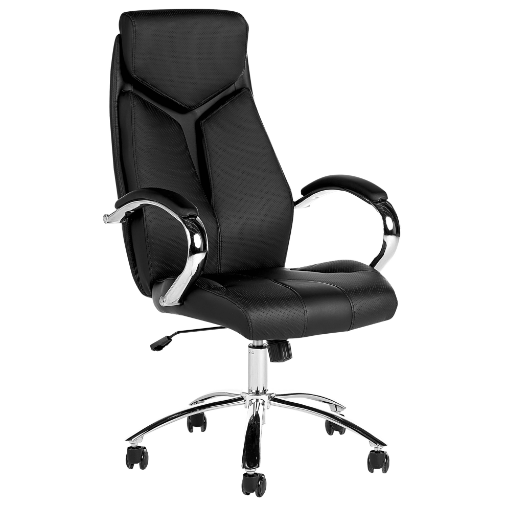 Office Chair Swivel FORMULA Faux Leather Black