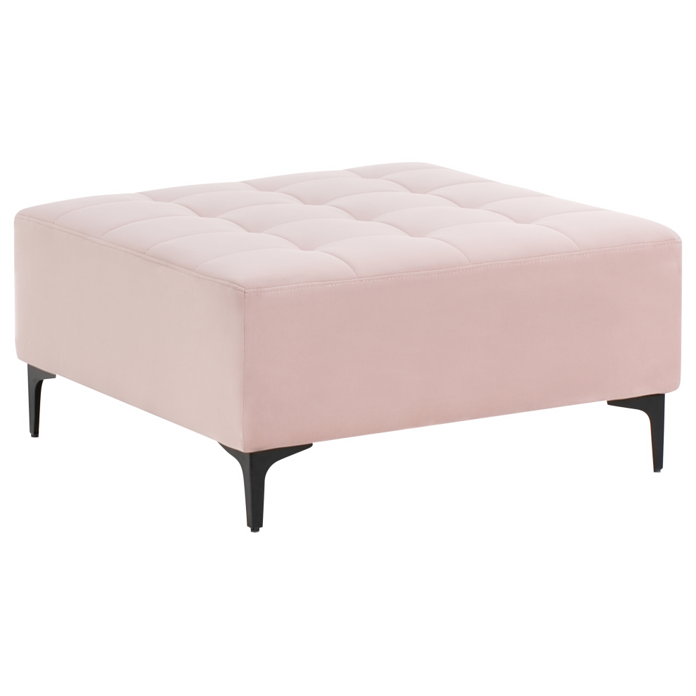 Ottoman ABERDEEN Velvet Pastel Pink