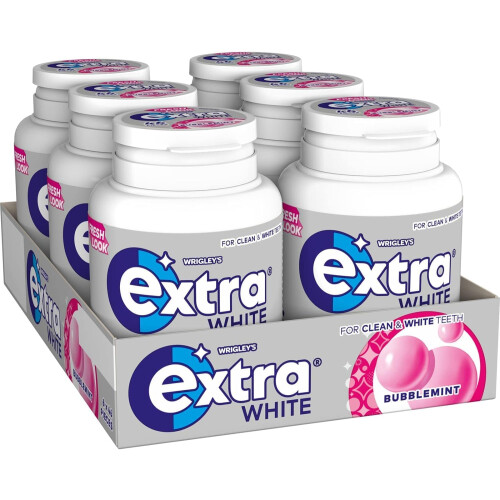 Extra White Bubblemint Sugarfree Chewing Gum 6 x 46 Packs 2
