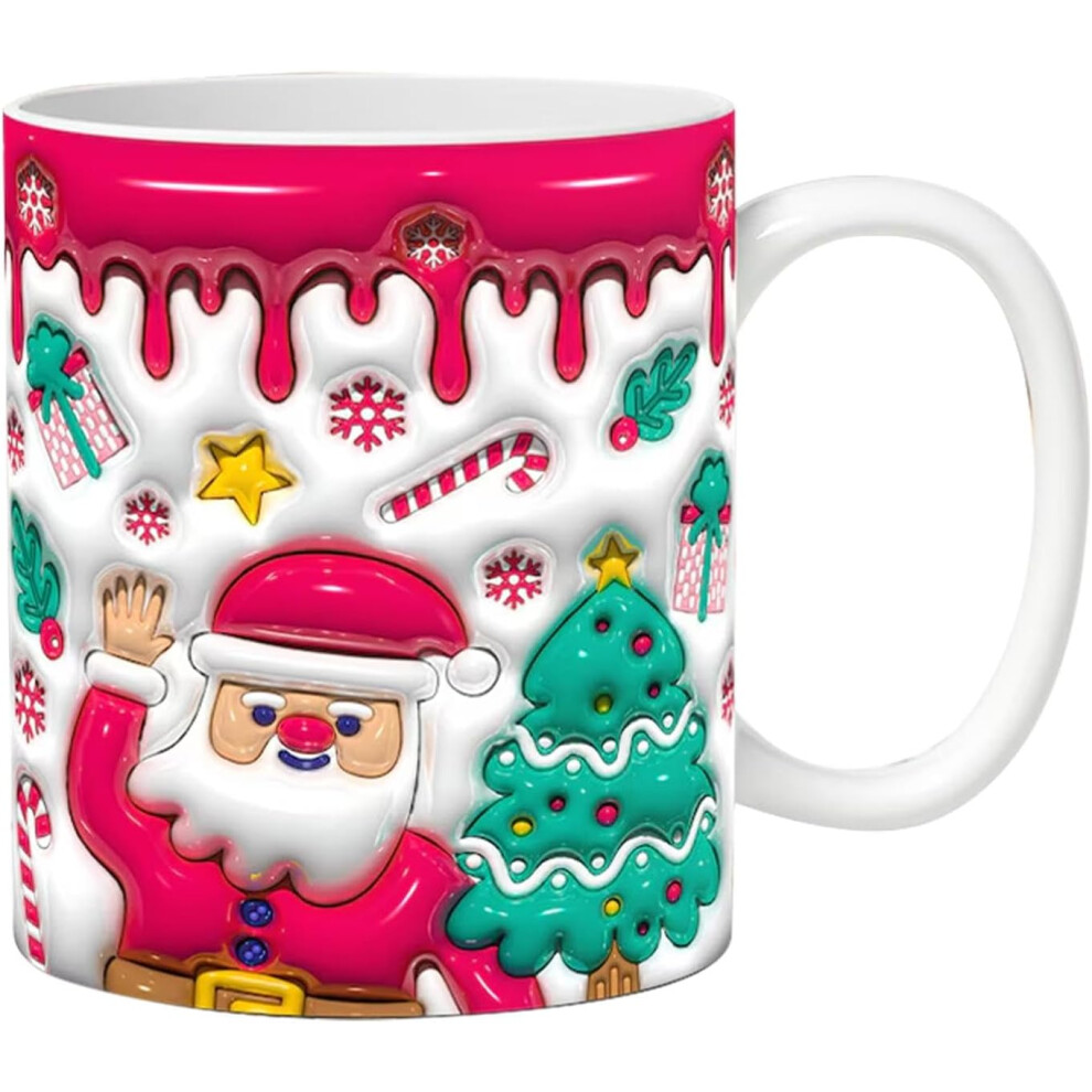 (3) Effect Mugs | 350ml Effect Coffee Mug with Handle | Beverage Container Photobooth Props Santa Claus Drinking Cup for Milk, Juice
