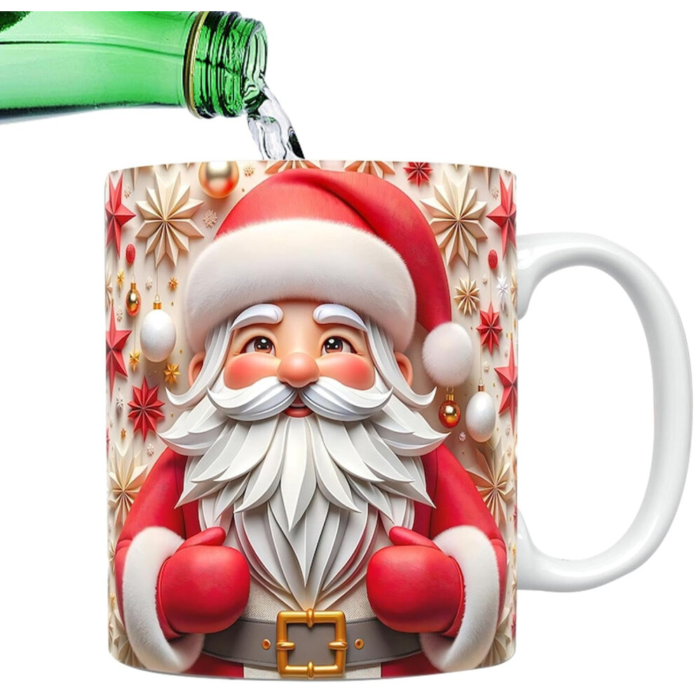 (8) Effect Mugs | 350ml Effect Coffee Mug with Handle | Beverage Container Photobooth Props Santa Claus Drinking Cup for Milk, Juice
