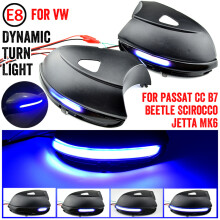 (Blau-Gelb) Für VW Passat B7 CC Scirocco Jetta MK6 EOS Dynamischer Blinker LED-Seitenflügel-Rückspiegel