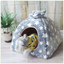 (2-M) Cuccia invernale calda per cani e gatti, con materassino rimovibile, nido per animali domestici,