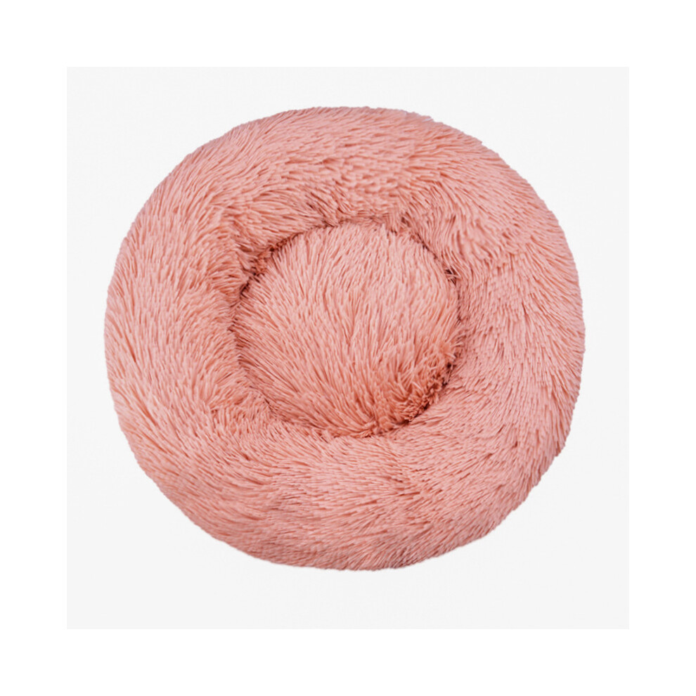 (Peau rose-Diamètre 60 cm) Lit rond pour animaux de compagnie pour grand lit pour chien Lit pour chat