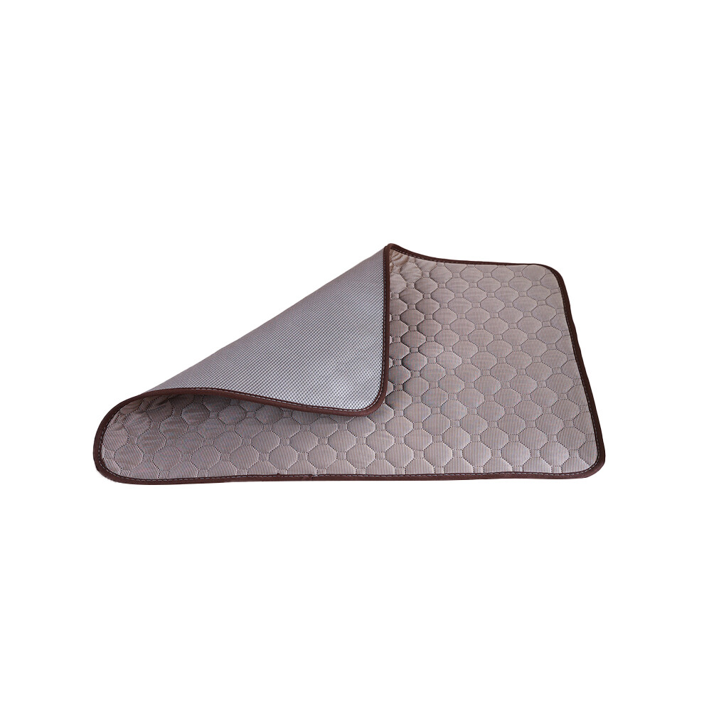 (Café-100x70cm) Tapis rafraîchissant pour chien, lit d'été pour animaux de compagnie, canapé, tapis