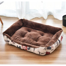 (16-40x30 cm) Cuccia per cani di grandi dimensioni, calda e accogliente, con nido quadrato color caramella,
