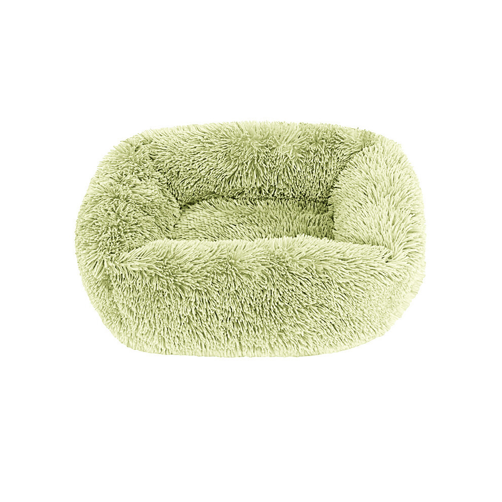 (Vert clair - 85 x 75 cm) Coussin de lit pour chien en peluche, lit carré lavable pour chien, petit