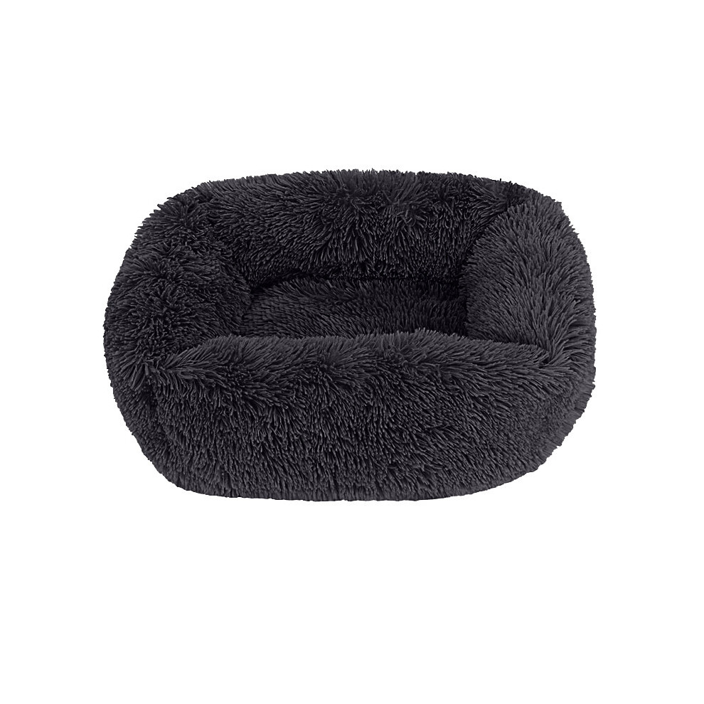(Noir-65x55CM) Coussin de lit pour chien en peluche, lit carré lavable pour chien, niche pour animal