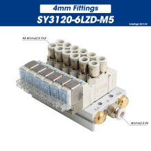 (SY3120-6LZD-M5 4 mm-4 Stationen) SMC Typ SY3120 Serie Verteilerstationen SY3120-5LZD-M5 Magnetventil