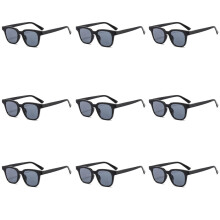 (9er Pack grau-andere)Lovatfirs 9er Pack quadratische Sonnenbrillen für Party Damen Herren 10 verschiedene