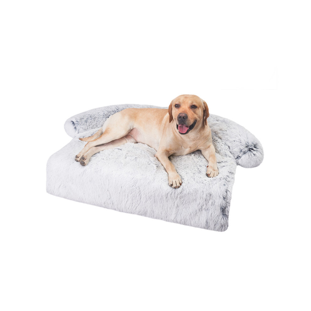 (Gris clair - 60 x 60 cm) Couverture lavable pour animaux de compagnie, lit apaisant pour grands chiens,