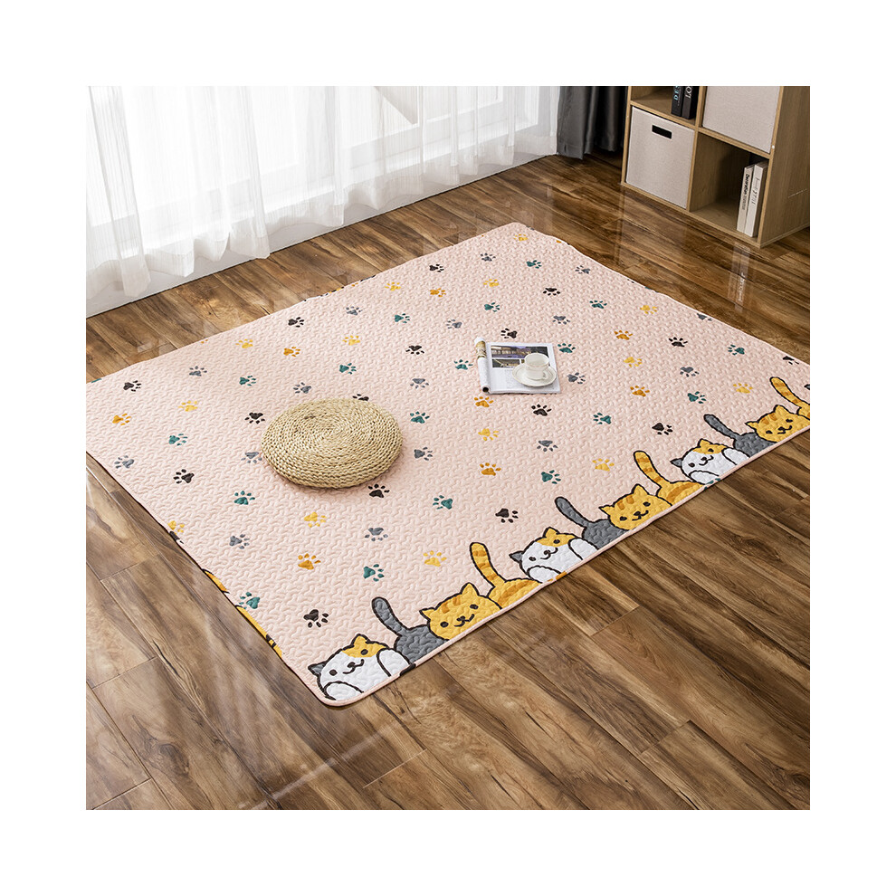 (Imprimé Chat Rose-XL 110x110cm) Tapis pour chien pour sols Parc pour animaux de compagnie Chenil Caisses