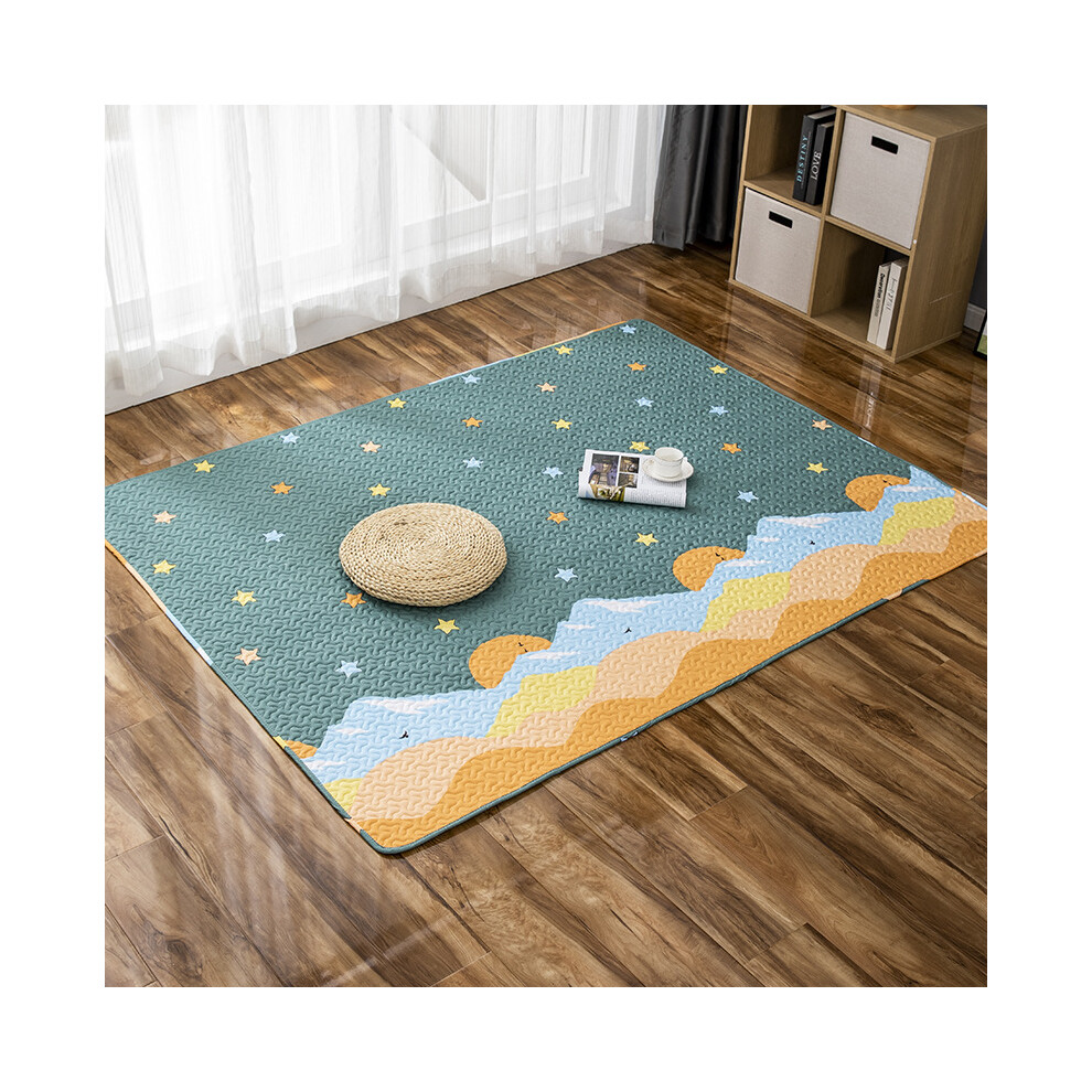 (Sunrise Green-L 90x120cm) Tapis pour chien pour sols, parc pour animaux de compagnie, chenil, caisses,