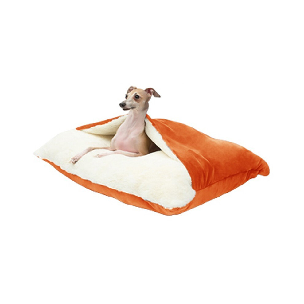 (ORANGE-L 75X60X23CM) Lits et meubles pour animaux de compagnie Lit pour chien avec housse amovible