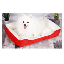 (Rood-XS)Leuke bottenkennel, verdikte slaapmat voor huisdieren, stevig en bijtbestendig hondenhok, klein