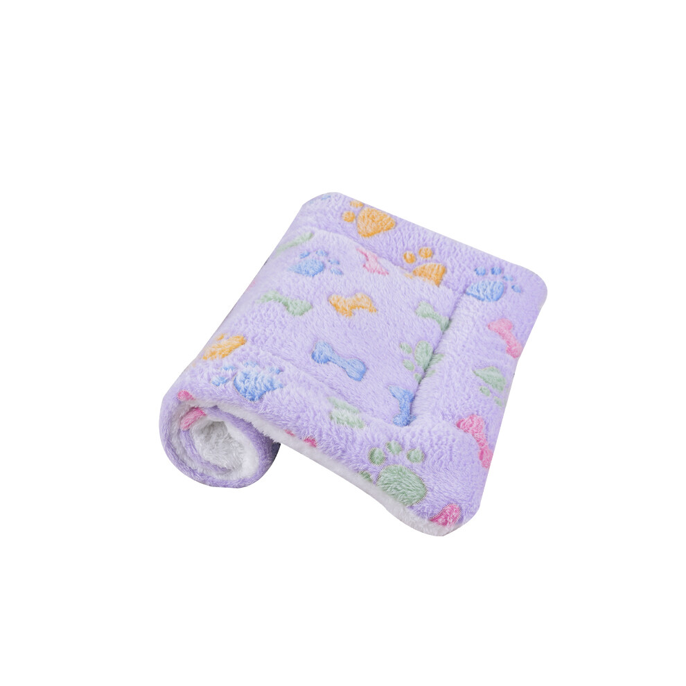 (Os violet-M 49x32cm) Lit pour chien en flanelle épaisse, coussin lavable, accessoires pour lit pour