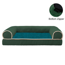 (groen-40X30X9cm) Hondenbank Zachte Sponsmat Kennel Vierkante Kennel Diepe Slaap Ademende Deken Verdikt