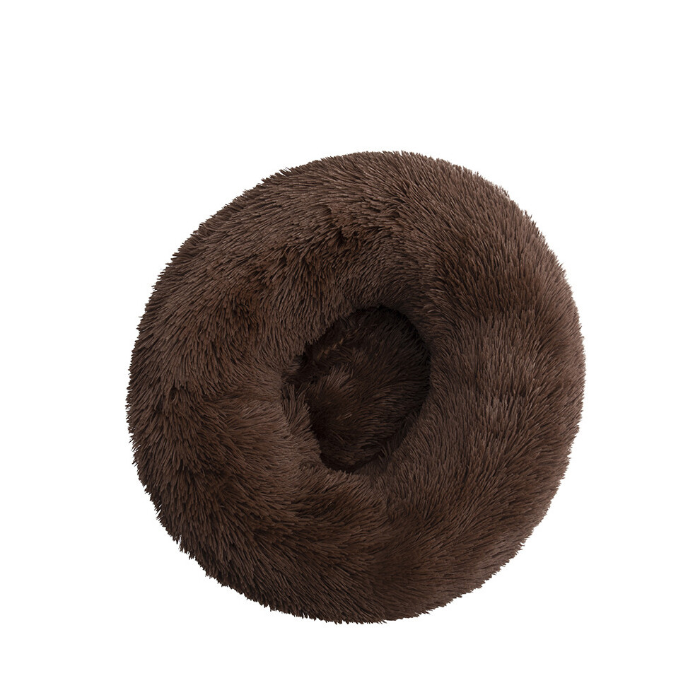 (H-M 50CM) Panier pour chien confortable en forme de donut rond, coussin ultra doux et lavable pour