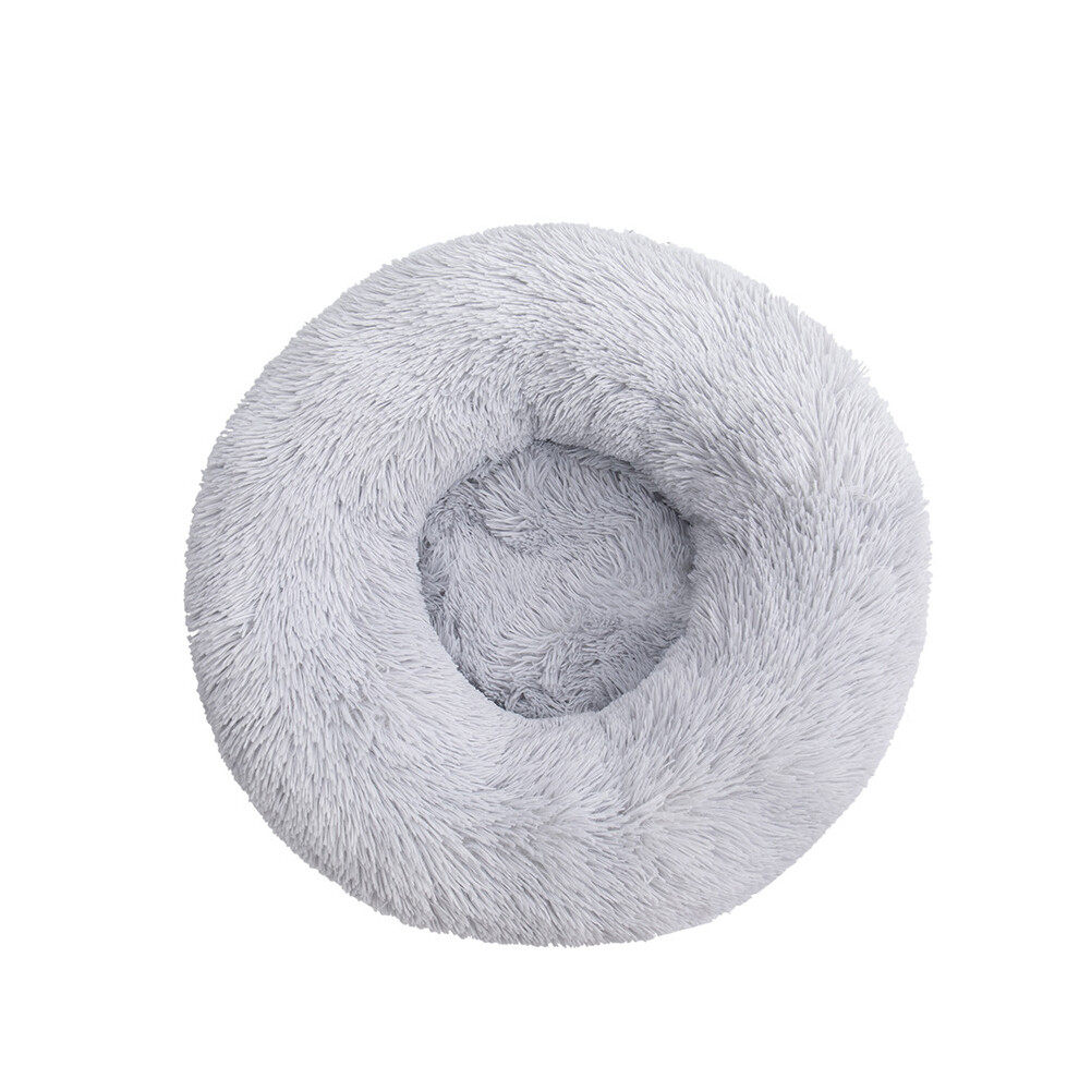 (G-4XL 110CM) Panier pour chien confortable en forme de donut, niche ronde ultra douce et lavable pour