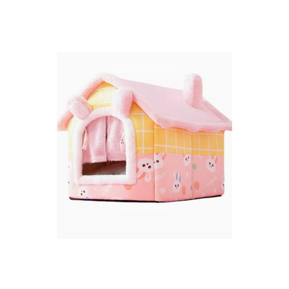 (Couleur 1-S 39X32X34cm) Niche pour animaux de compagnie en peluche épaisse, entièrement fermée, amovible