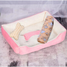 (3in1 20-76x57 cm) Teddy Cartoon Huisdier Zacht Hondenbed Huis Winter Warm Groot Hondenhuis Warm Kattennest