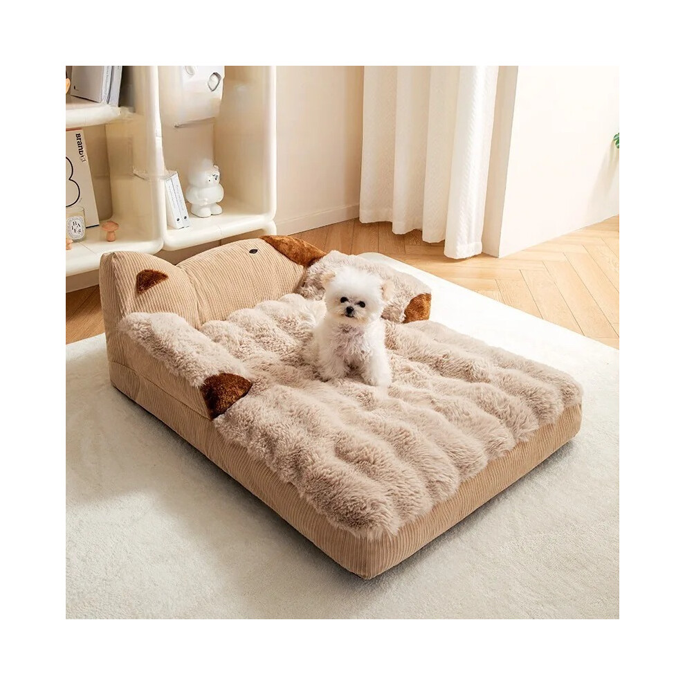 (Marron-XL 93x64x28cm) Panier pour chien, petite race, chiot, produits, tapis, grands chiens, chats,