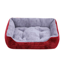 (Bordeauxrood-58x42 cm) Warm hondenhok, zacht nest, groot hondenbed, mand, herfst/winterkennel voor