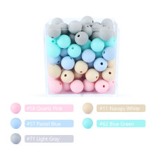 (CT Set)20 stücke 12mm Silikon Baby Perlen Runde Beißring Zahnen Perlen DIY Schnuller Kette Halskette
