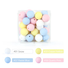 (AZ-Set) 20 Stück 12 mm Silikon-Babyperlen, rund, Beißring, Zahnen, Perlen, DIY, Schnullerkette, Halskette,