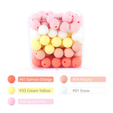 (CO Set)20 Stück 12 mm Silikon-Babyperlen, rund, Beißring, Zahnen, Perlen, DIY, Schnullerkette, Halskette,