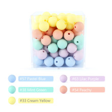 (CL Set)20 stücke 12mm Silikon Baby Perlen Runde Beißring Zahnen Perlen DIY Schnuller Kette Halskette