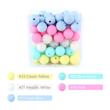 (CI Set) 20 Stück 12 mm Silikon-Babyperlen, rund, Beißring, Zahnen, Perlen, DIY, Schnullerkette, Halskette,